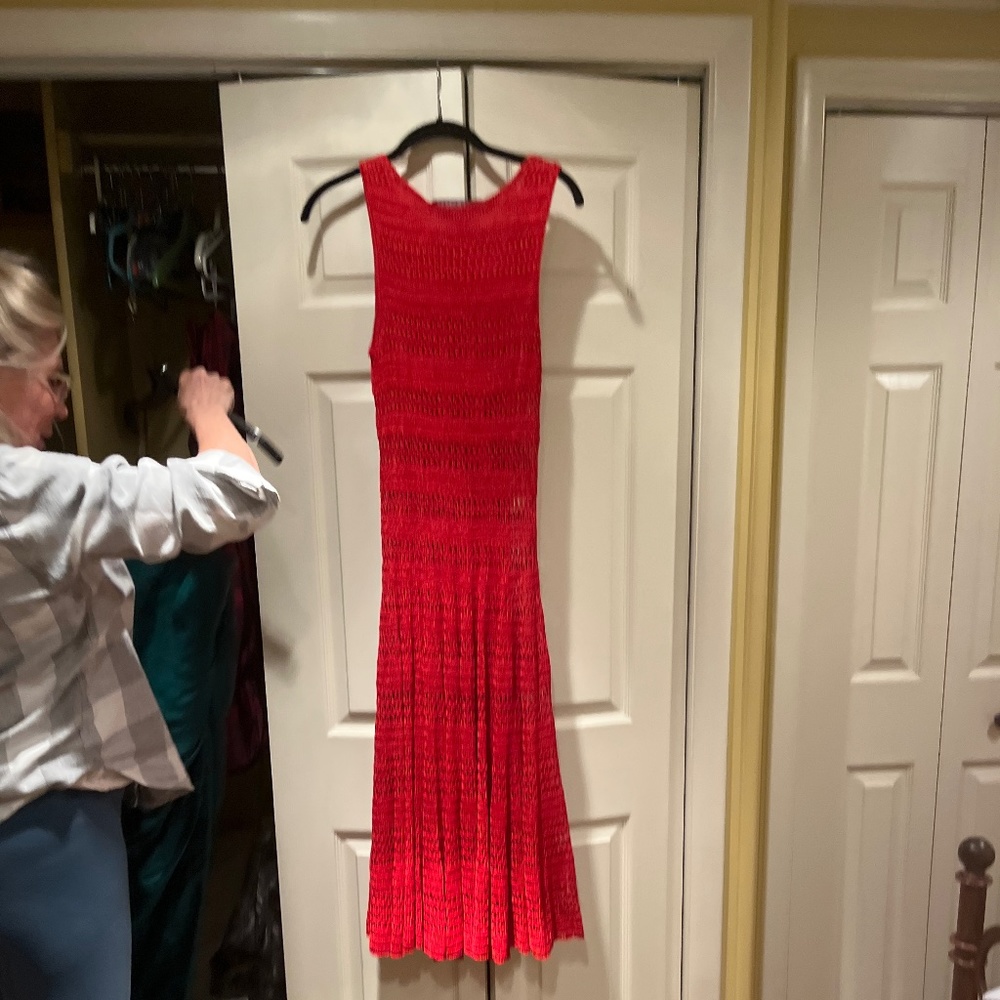 Hand Crocheted Ralph Lauren Collection Dress- Scarlet Red